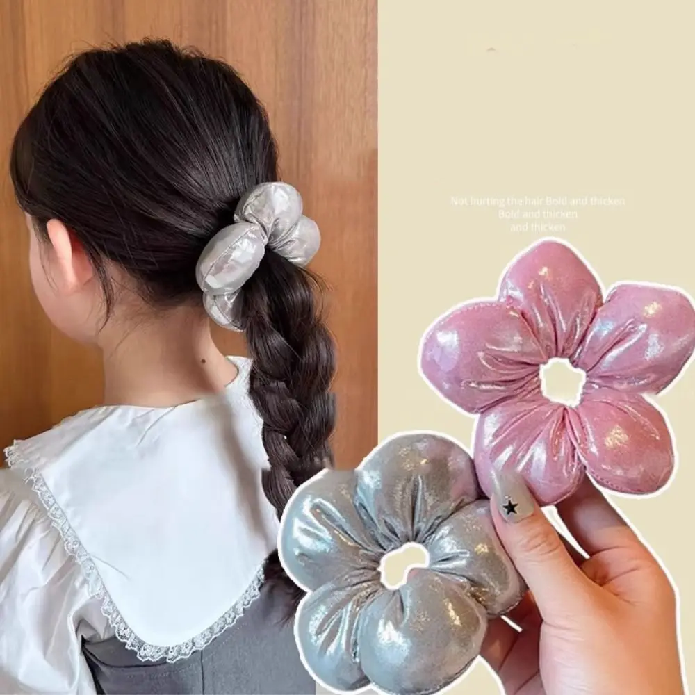 زهرة شكل الأطفال زهرة Scrunchies القطن شغل القماش مبالغ فيها الشعر الدائري ذيل حصان حامل الشعر التعادل مرونة الشعر حبل