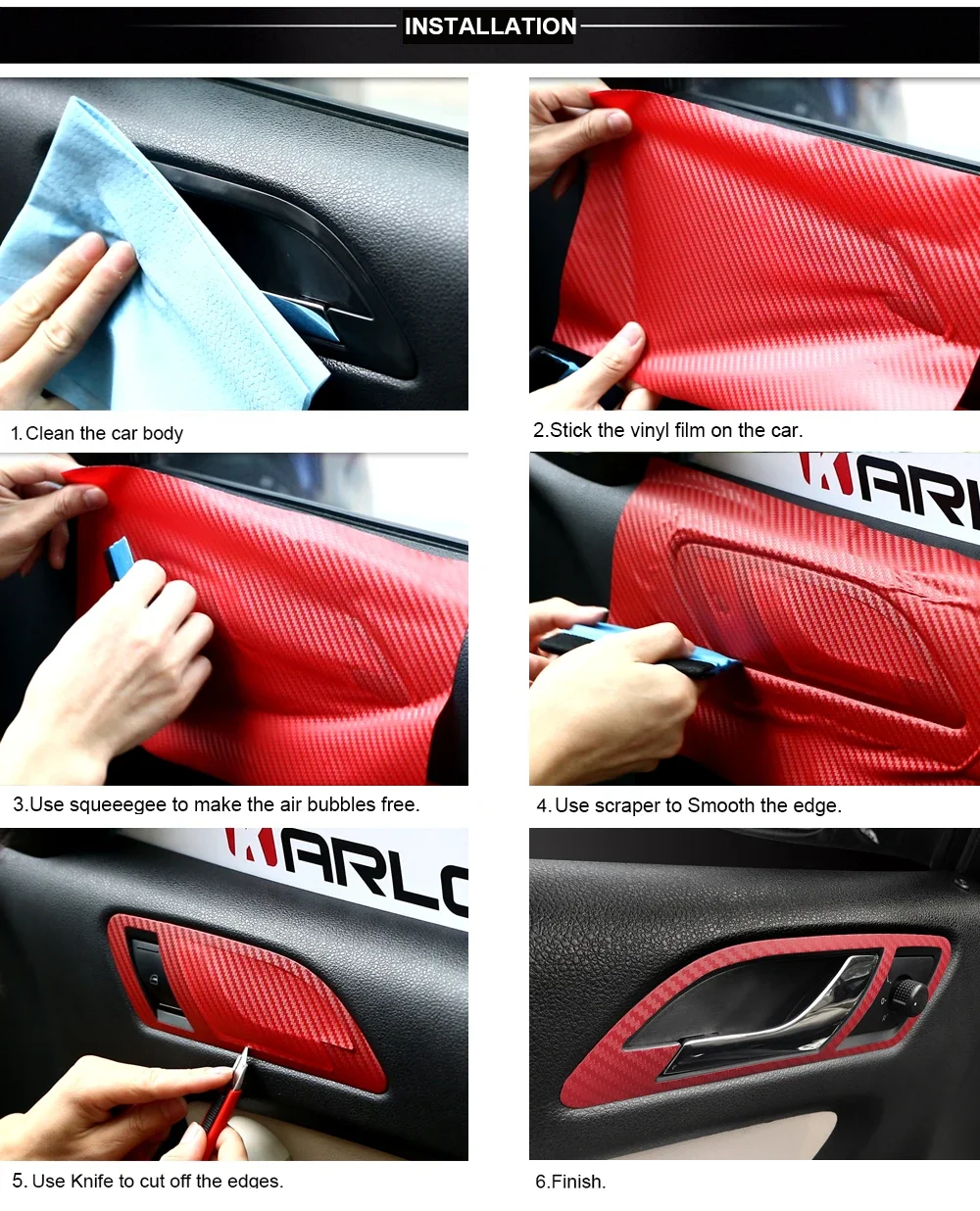 30x127cm Car 3D Carbon Fiber Roll Film Stickers DIY Vinyl Film Auto Interior Styling Carbon Fiber Decorative Decals - view 3