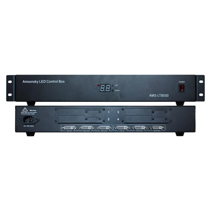 Caja de envío externa Led LTB500, soporte de tarjeta de envío de 4 piezas, TS802D, MSD300, S2, con divisor DVI para Panel de pared de vídeo Led, uso 4K