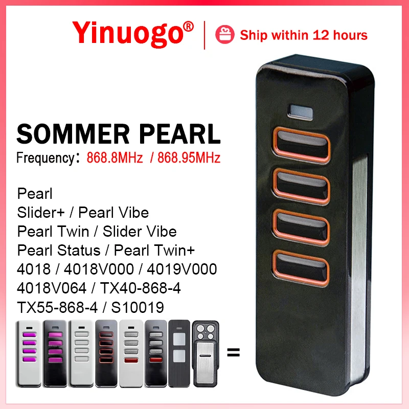 SOMMER PEARL 4018 4019 4018V000 4018V064 S10779 TX40-868-4 TX55-868-4 868MHz Trasmettitore manuale per telecomando per porta da garage