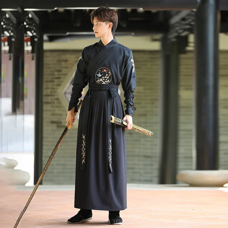 Japanese Vintage Kimono Samurai Cosplay Clothing Woman Man Chiinese Hanfu Crane Embroidery Cardigan Yukata Full Sleeve Retro view 5