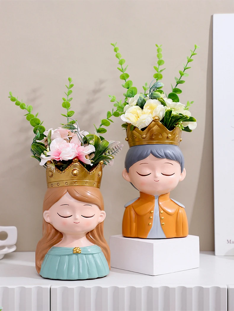 20cm/ 7.8inch Fairy Planter for Succulents Air Plants Resin Cute Girl Flower Pot Decorative Figurines Garden Home Tabletop Decor