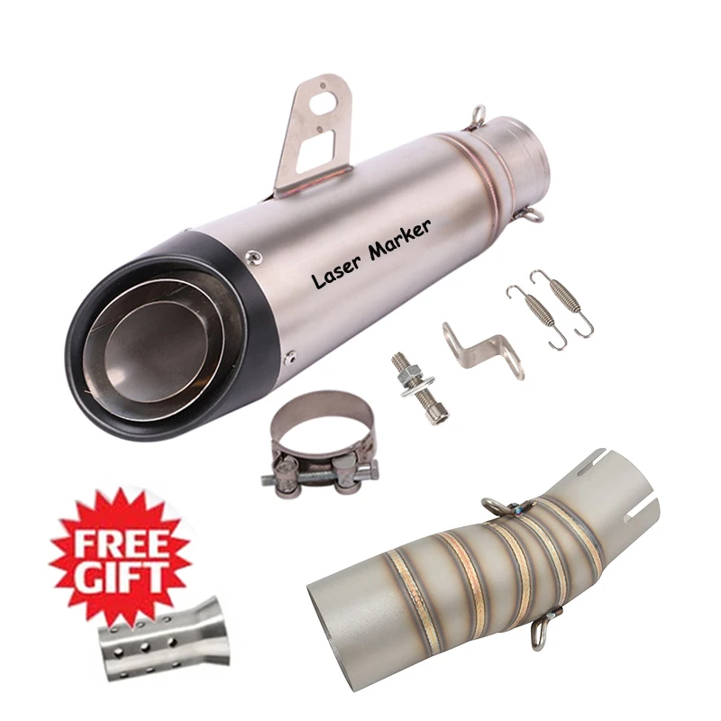 Slip On For CFMOTO 450SR 450SS 2022 2023 2024 Moto Exhaust Pipe Motorcycle Escape Middle Link Pipe Muffler Removable DB Killer