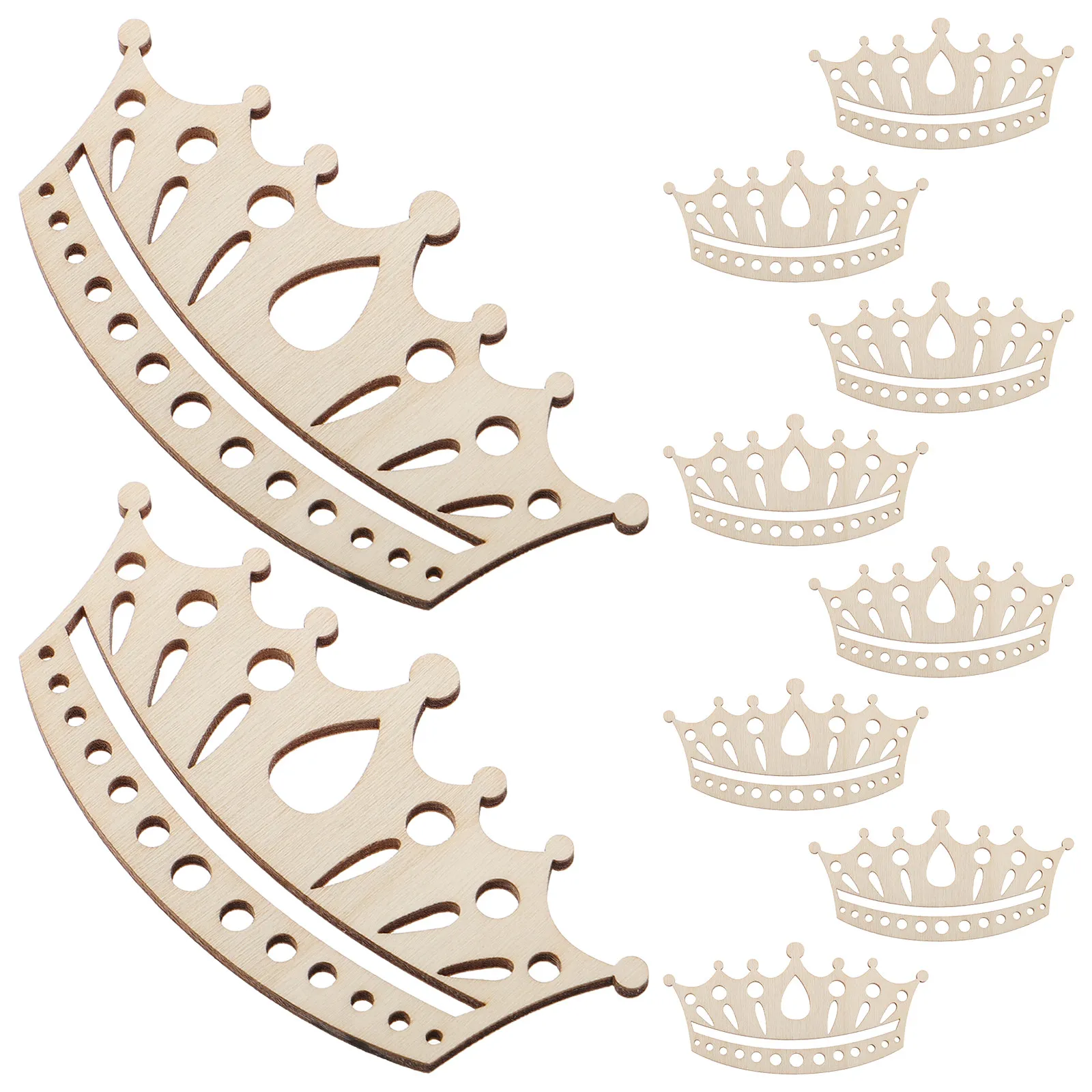 10Pcs DIY Wooden Crown Craft Kit for Kids Painting Decorating Educational Creative Activity Enhances Imagination Fine Motor