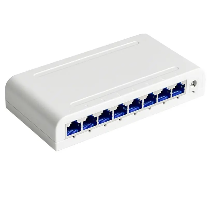 AT82-Desktop Network Switch 8 Port Gigabit Ethernet 1000Mbps, Auto MDI/MDIX, Plug& Play RJ45 LAN Hub For Home EU-PLUG