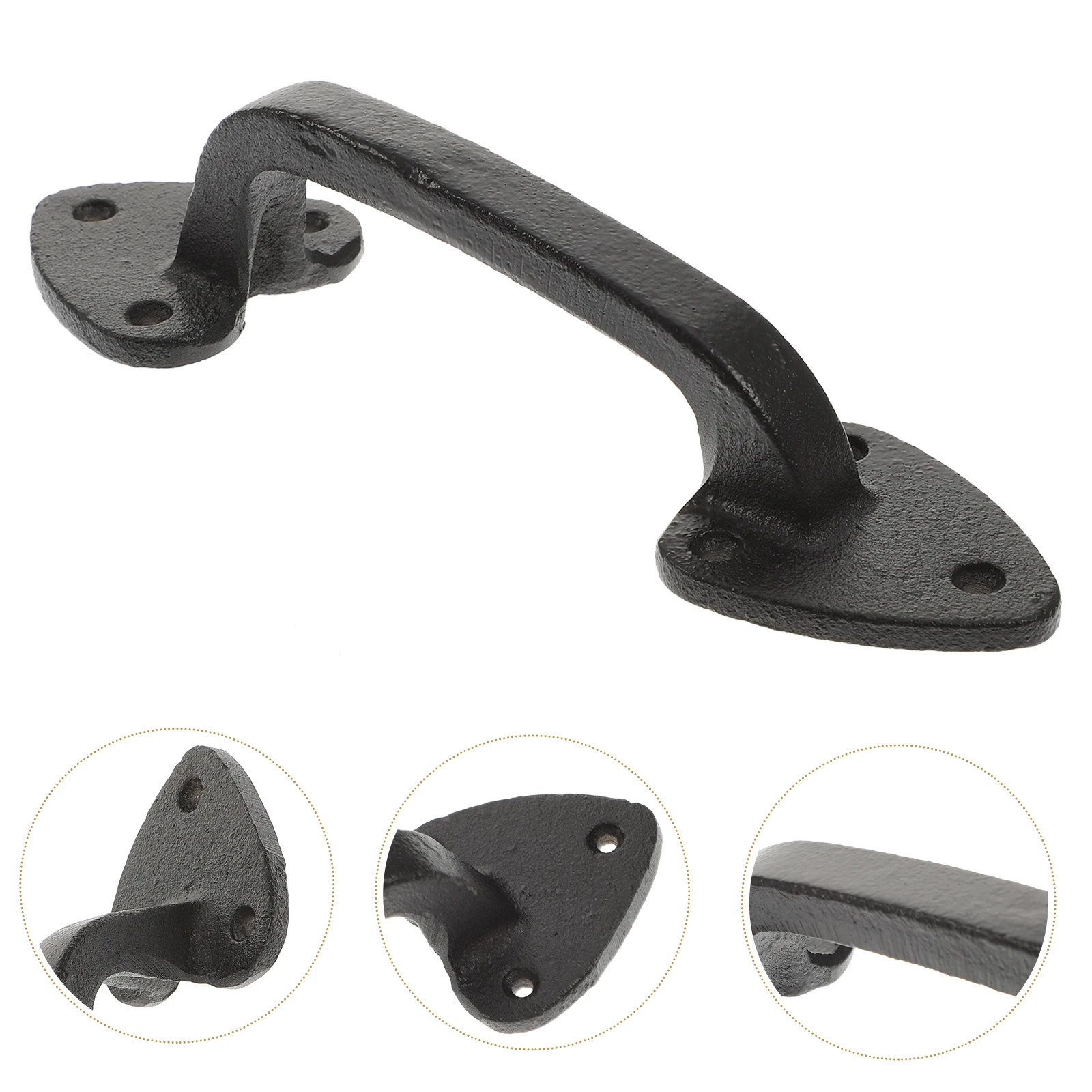 

Black Cast Iron Garage Door Handle Sliding Barn Pull Gate For Wooden Gates Internal Front Door Handles Durable Hardware Closet