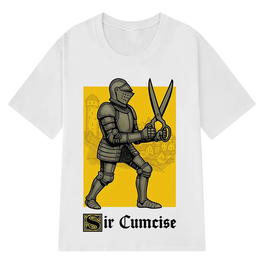 السير Cumcise مضحك فارس تي شيرت الرجال الهيب هوب تي شيرت الصيف القطن Harajuku عادية قصيرة الأكمام تي شيرت Y2k
