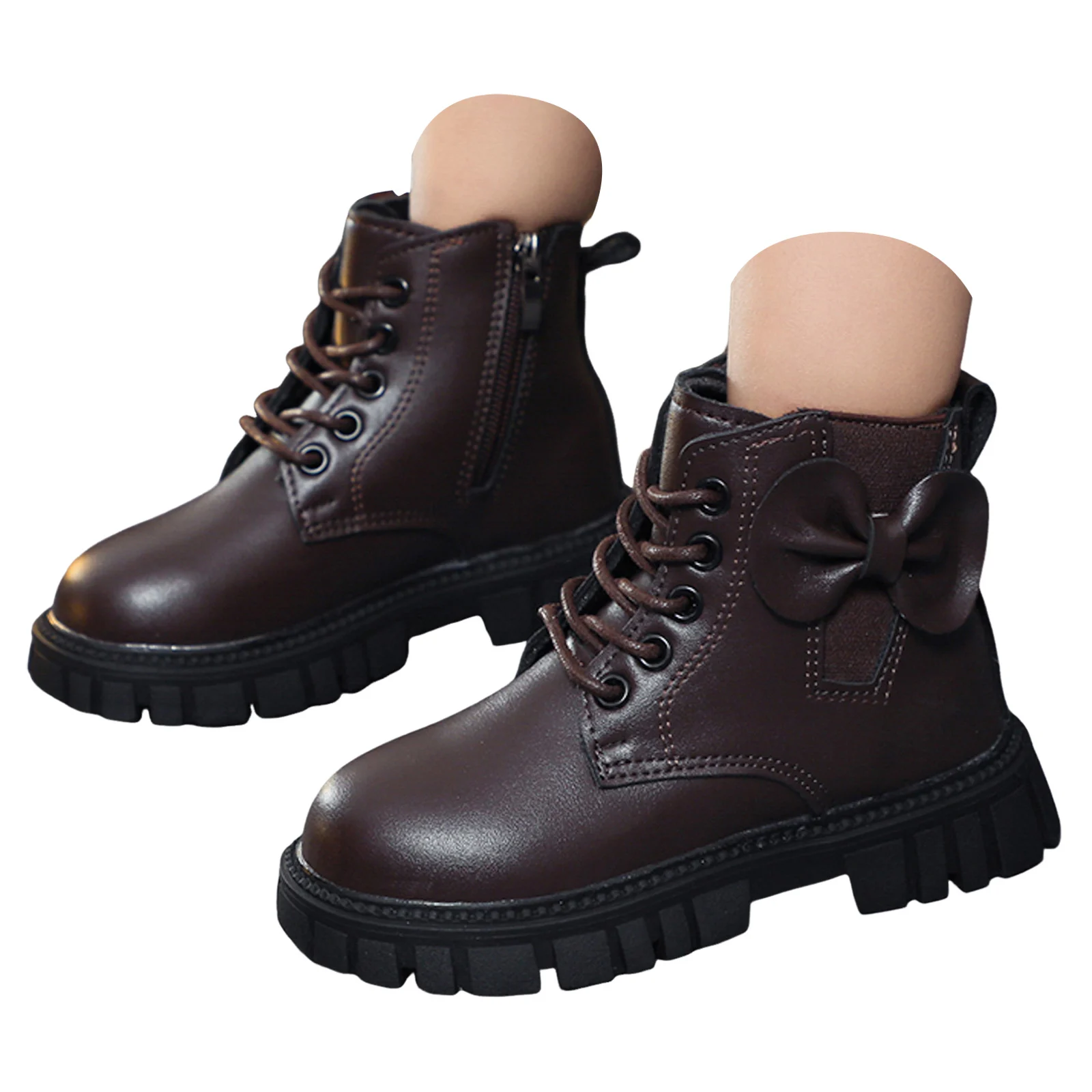 

Girls Ankle Boots Children's And Winter Short Boots With Side Zippers Girls' British Single Boots Boys' Toddler White Boots