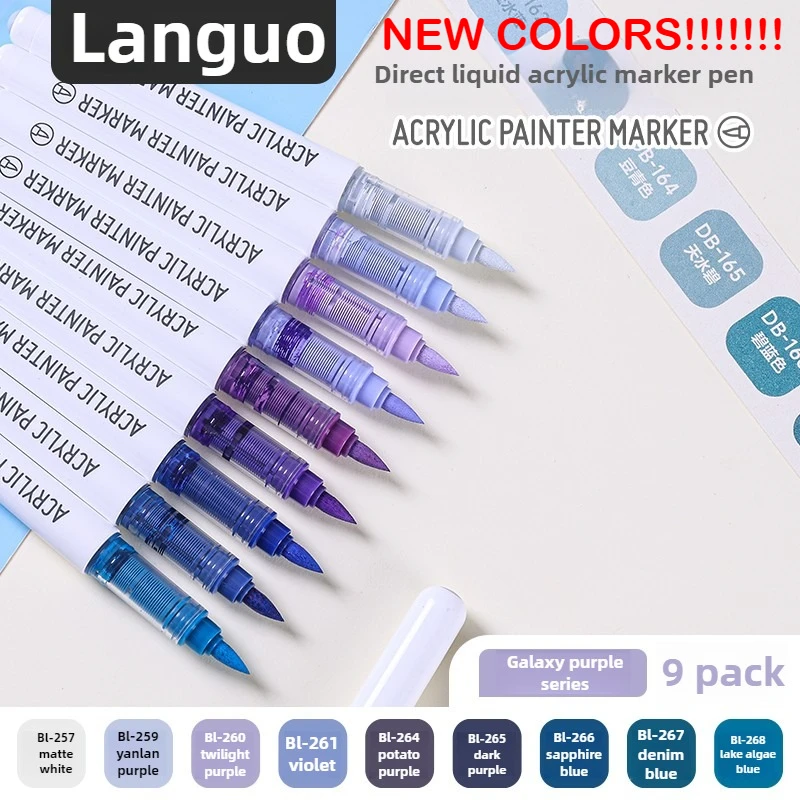 LANGUO 171/9 Colors/Set Acrylic Paint Art Marker Pen DIY Graffiti Drawing Pens For Notebook Diary Writing Painting Stationery