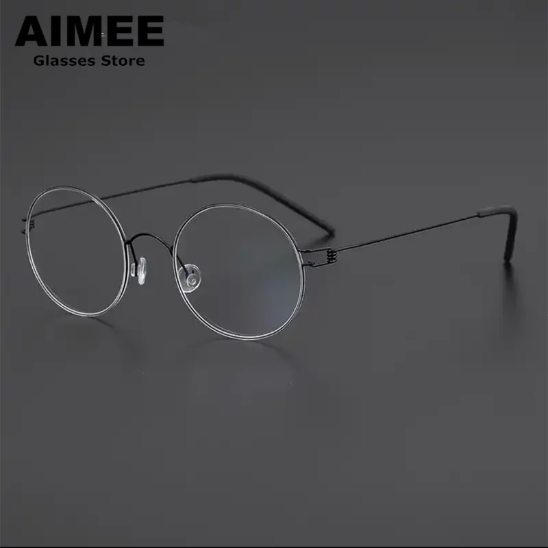 Denmark Brand Small Round Glasses Frame Screwless Ultra Light Titanium Eyeglasses Men Retro Rim Eyewear Women Korea Style Frames