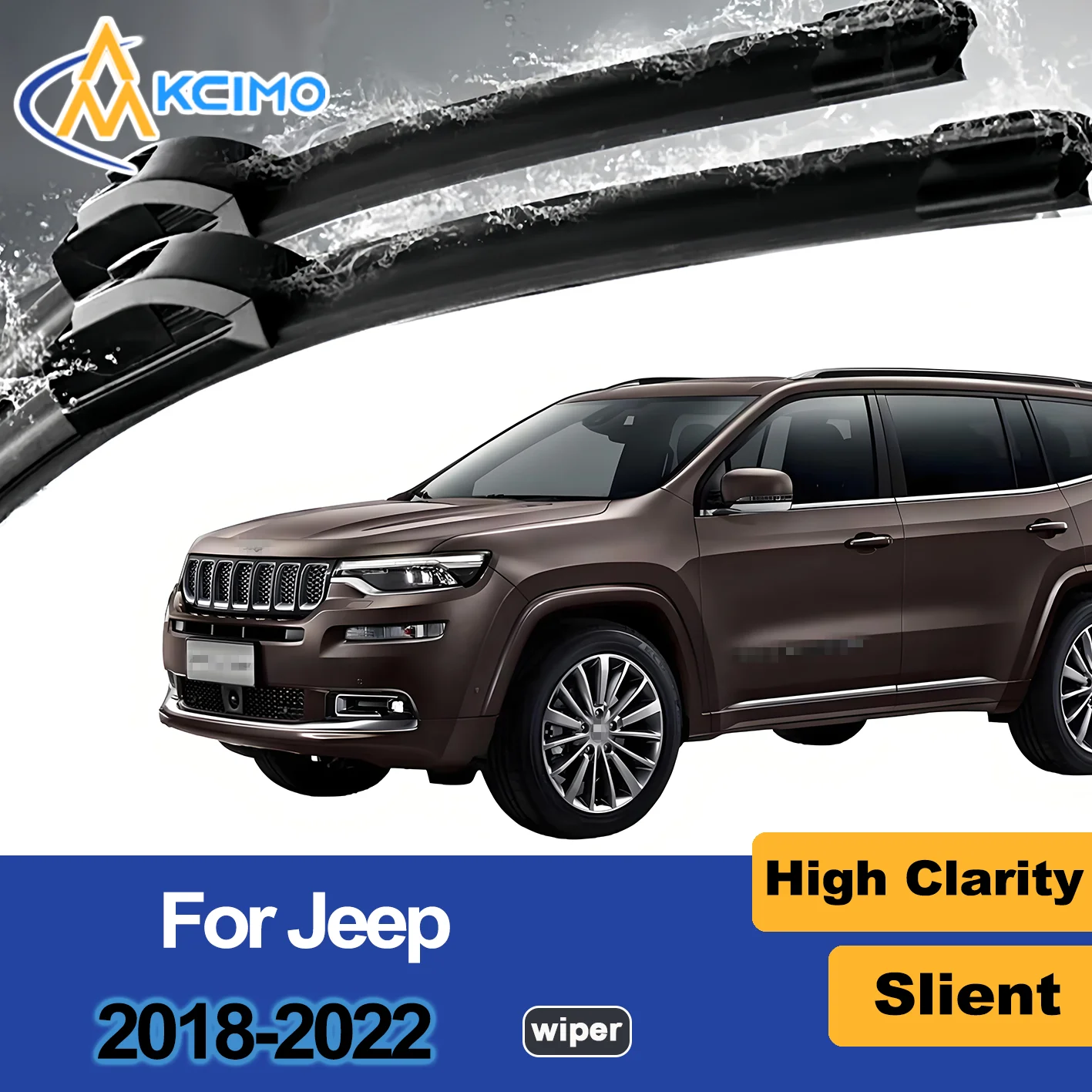 

2PCS New Front Wiper Blade for Jeep Grand Commander K8 2018-2022 Jeep Commander (2-row, 2018-2020) Front Windshield Accessories