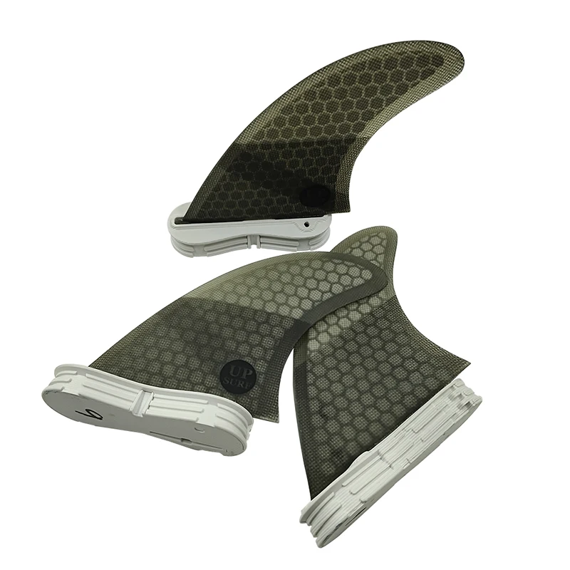 UPSURF Double Tabs 2 M Fin for Surf Accessories 3 pcs/set Surfboard Thruster Honeycomb Fiberglass Fins for SUP Board