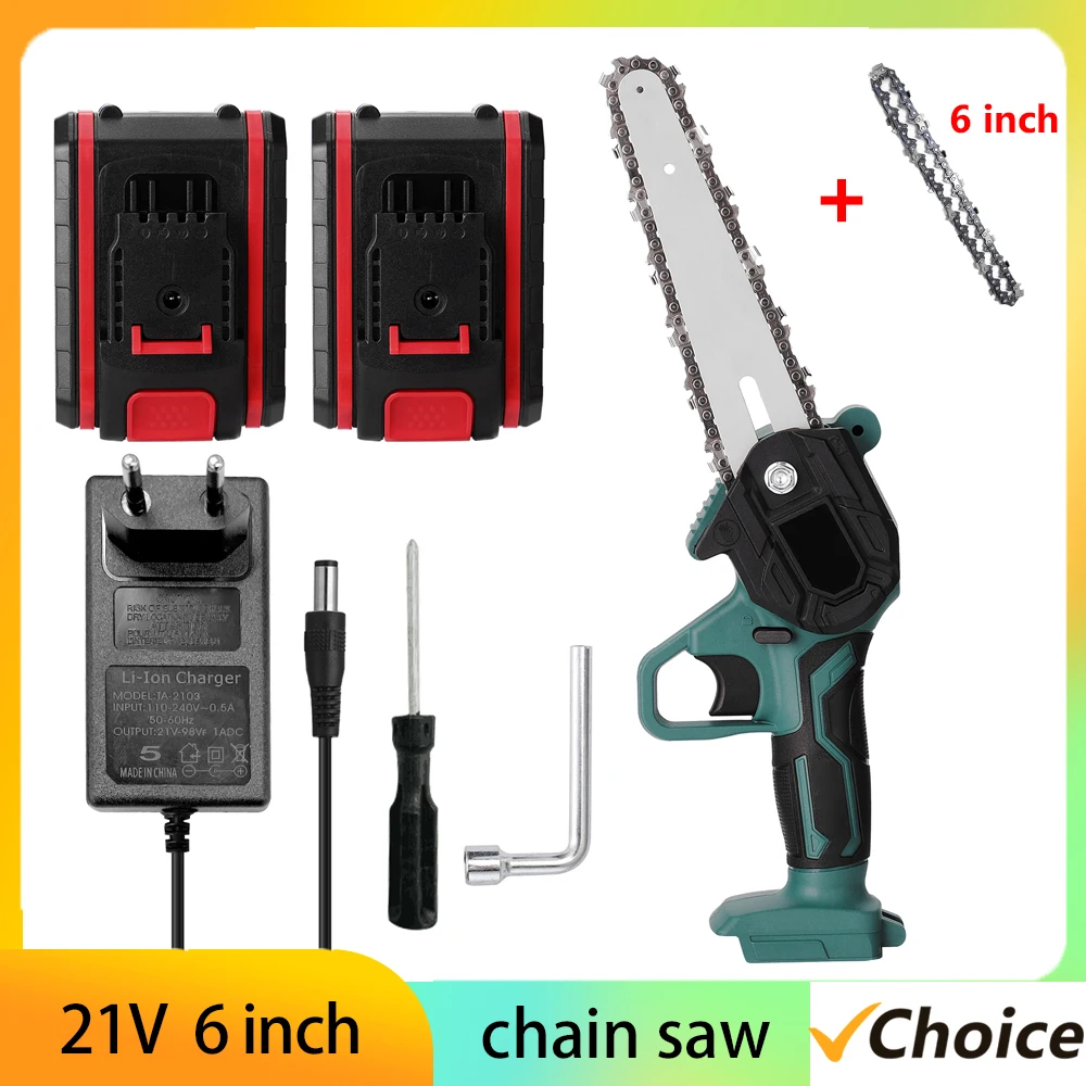 Mini sega elettrica portatile da potatura 21V Batteria ricaricabile Piccola motosega per spaccare il