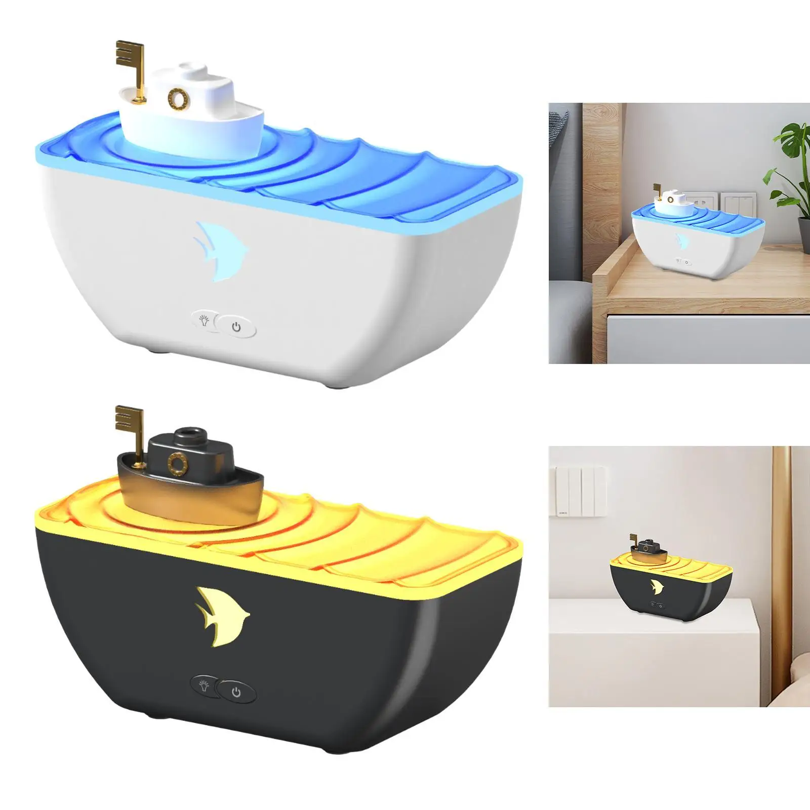 Essential Oil Diffuser 300ml เรือรูปเงียบ 7 สีไฟเปลี่ยน Aroma Diffuser Humidifier สําหรับผู้หญิงโฮมออฟฟิศสปาโยคะ