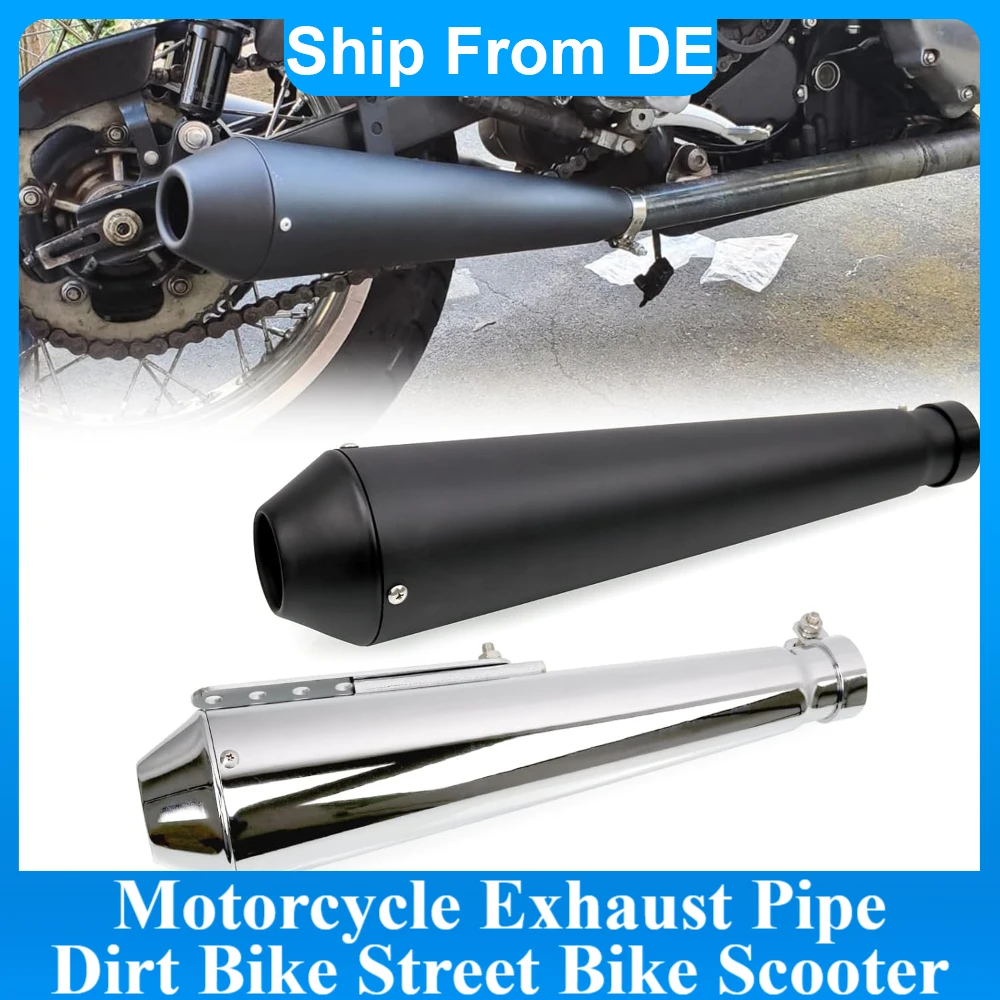 Universeller Motorrad-Auspuff-Schalldämpfer für Dirt Bike, Street Bike, Scooter, Cafe Racer, Bobber, Chopper, Custom Retro Vintage Motorrad-Auspuffrohr