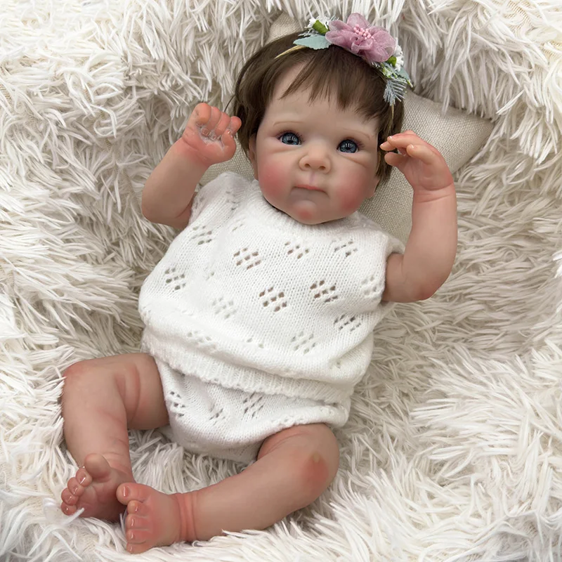 

18inch Reborn Bettie Newborn Baby Size Real Looking Baby Dolls with Rooted Hair Hand-Detailed Paint 3D Skin Tone Visible Veins