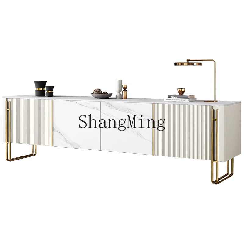 

CL Modern Simple Slate TV Light Luxury Floor Cabinet Coffee Table Combination Solid Wood Villa Living Room Wall Cabinet