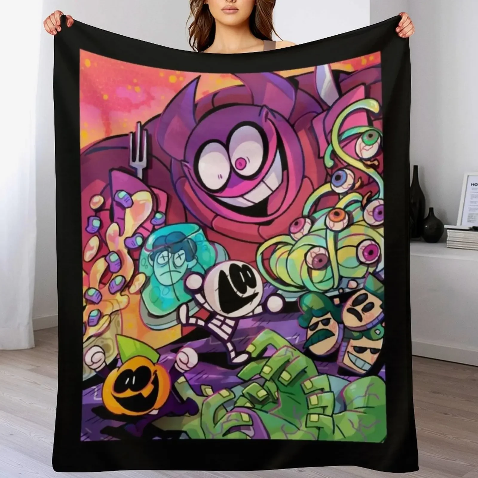 

spooky month Throw Blanket Designers halloween Flannels decorative Blankets