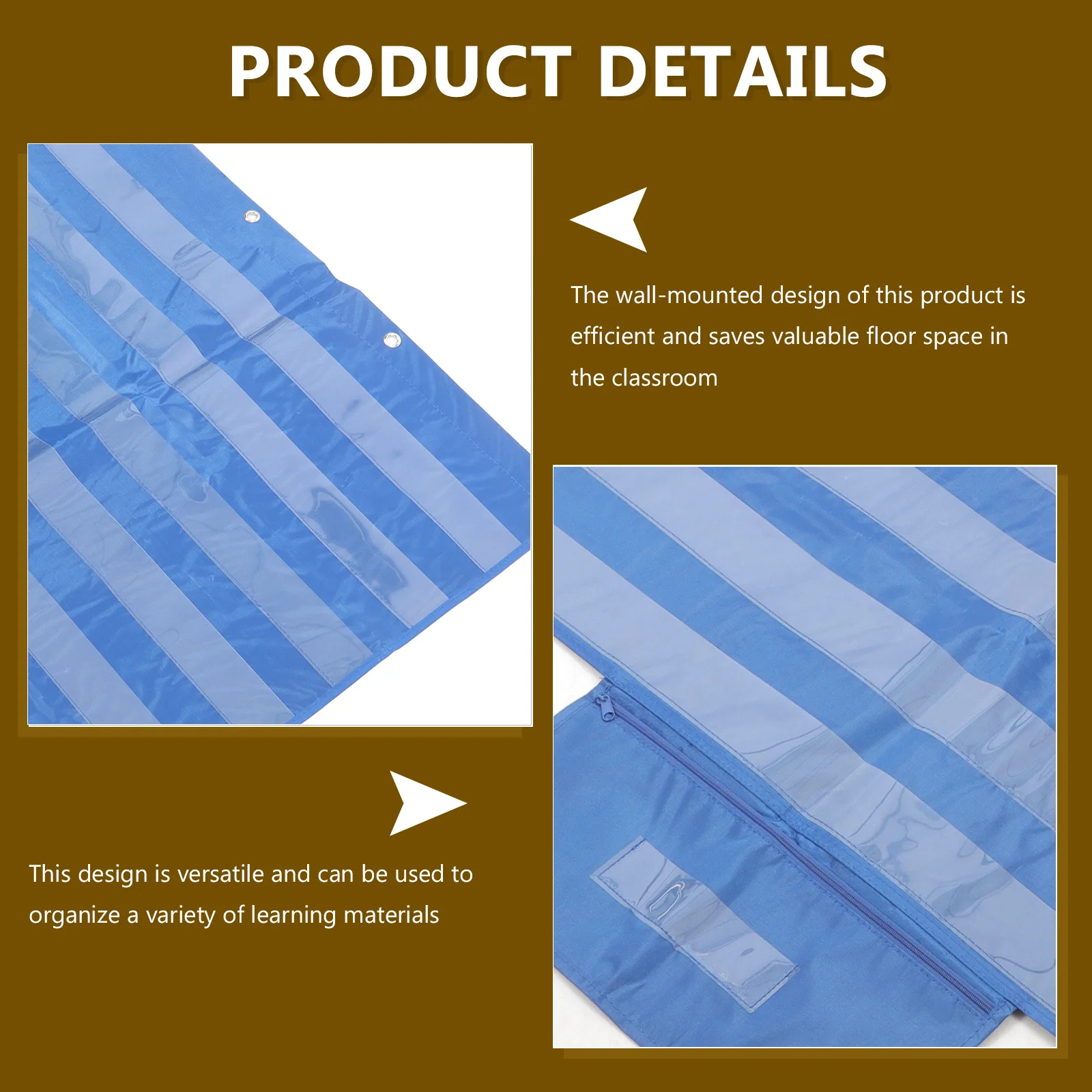 

Word Cards Pocket Chart For Classroom Standard Hanging Wall Organizer Teaching Tool Pvc Polyester Multi-Pocket Strip Holder