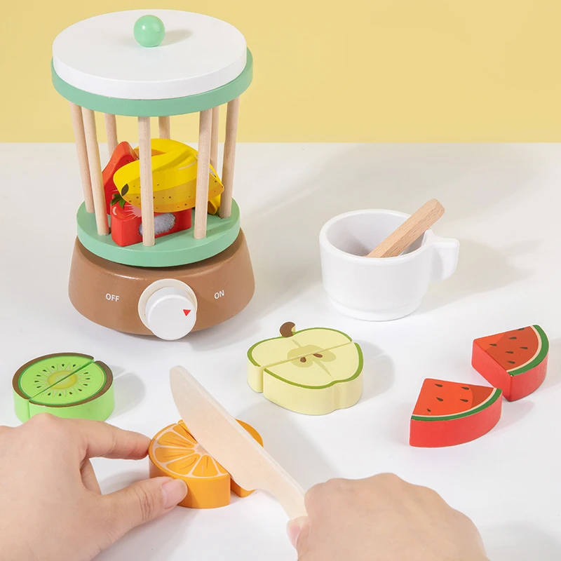Speelkeuken Speelgoedset Houten Toaster/Koffiezetapparaat/Mixer/Sapcentrifuge Educatief Leerzaam Spel Cadeau voor Jongens en Meisjes