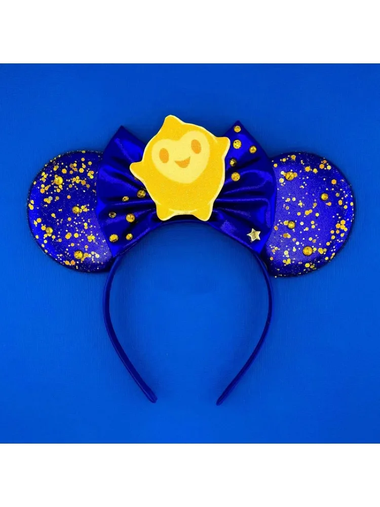 Bandeaux de cheveux Disney Anime WISH pour filles, bandes de sauna, étoiles Asha, oreilles de ciel étoilé, nœud étoile de dessin animé, accessoires de festival pour enfants
