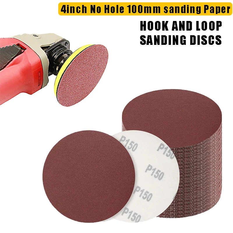 4 Inch No Hole 100mm Sandpaper Sanding Discs Woodworking Metal Abrasive Polishing Tool 40-2000 Grit Abrasive Grinding Disc