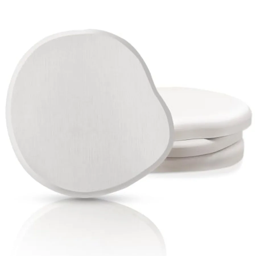 Diatomaceous Earth Coaster Set of 4, Unique Absorbent Stone Coaster, Irregular Shape Round Coasters, Modern Diatomaceous Earth
