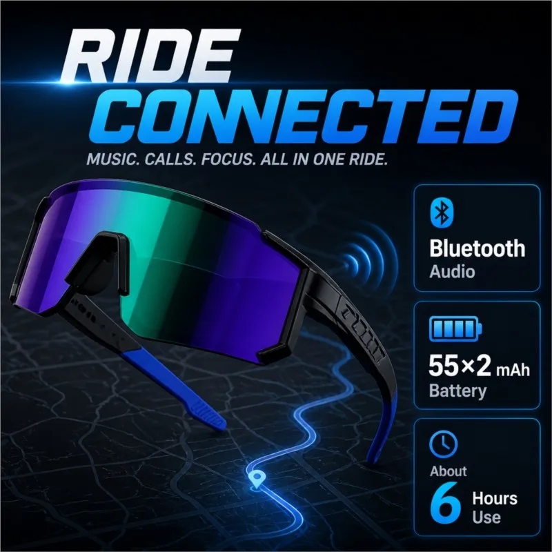 Echowear Smart Bluetooth Glasses UV Protection Sunscreen Essential for Driving Stylish New Sunglasses Hot Sale 2026 DropShipping
