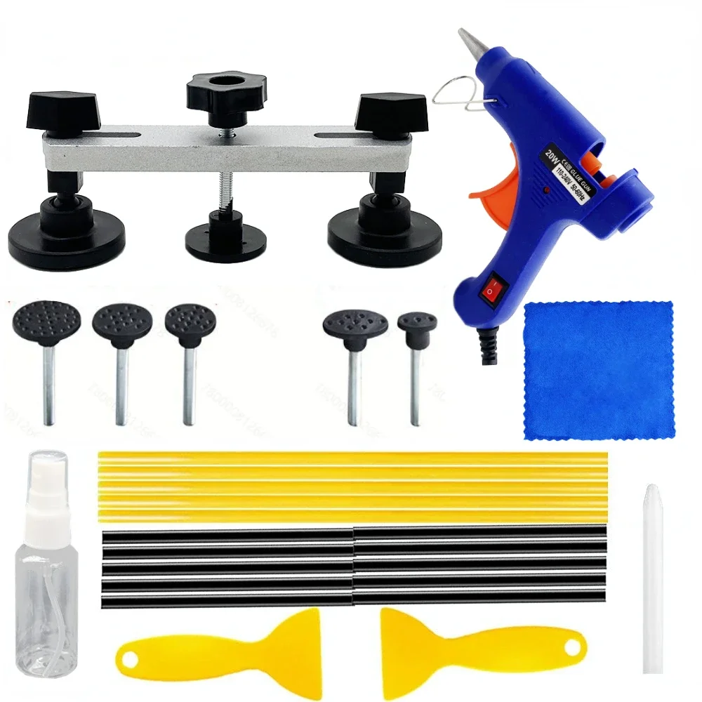 

New Car Dent Repair Tool Hand Tools Kit Auto Paintless Body Hail Damage Fix Bridge Pulling Dent Adhesive Glue Removal Tabs