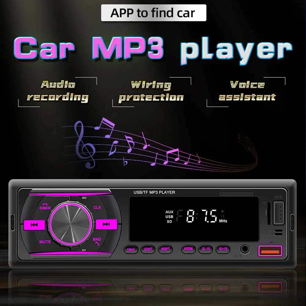 

Universal Car Radio 1 Din Autoradio Stereo Bluetooth Dash Player 12V In Find Voice Audio Support Assistant Car MP3 AUX/FM/U A8I7