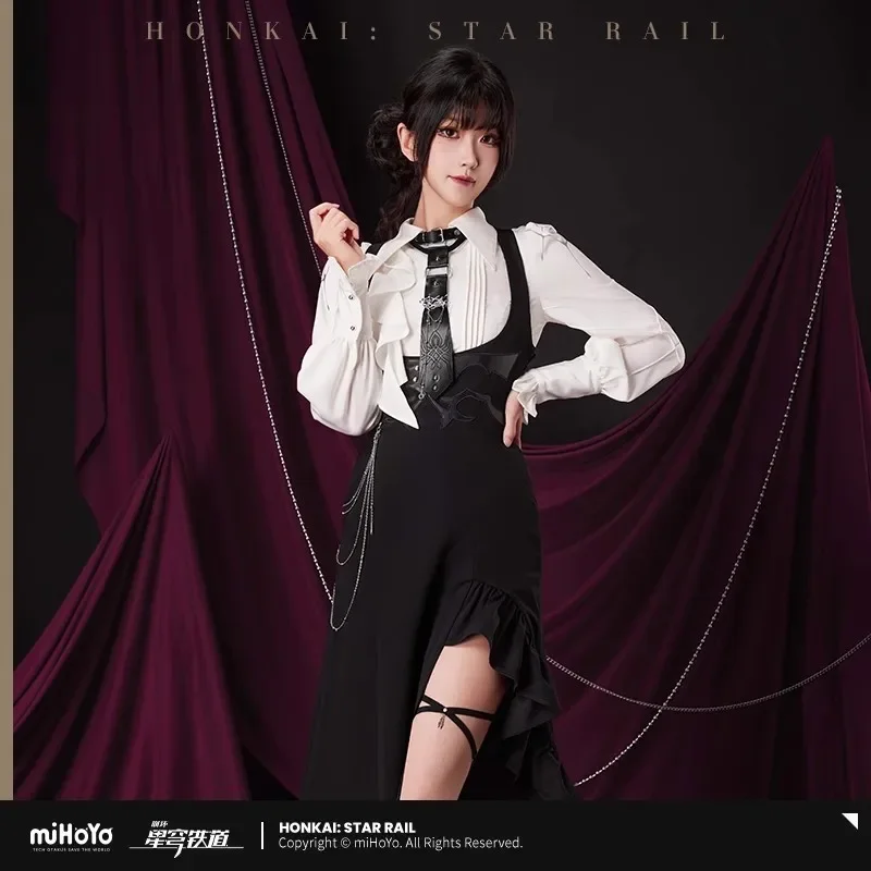 

[Genuine] Kafka Dress Honkai: Star Rail Official MiHoYo Kafka Theme Cosplay Fashion Women's Suspender Skirt Role Play Costume