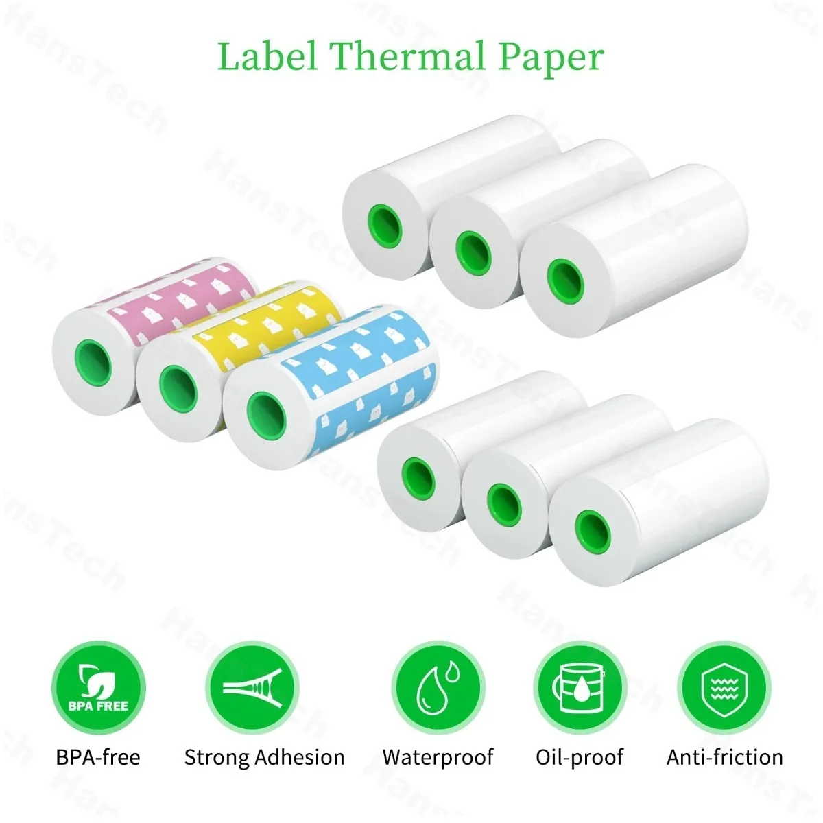 PeriPage A6 Thermal Label Sticker Paper 15mm Bear Color Label Paper 57X30mm BPA Free For All 57mm Width Print Thermal Printers