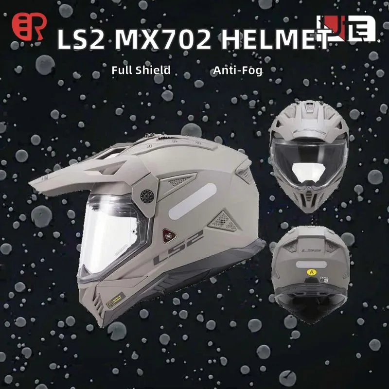 Airo LS2 MX702 Anti-Fog Dual-Lens Full-Face Motorcycle Helmet for Men and Women All-Season New Condition ABS Material
