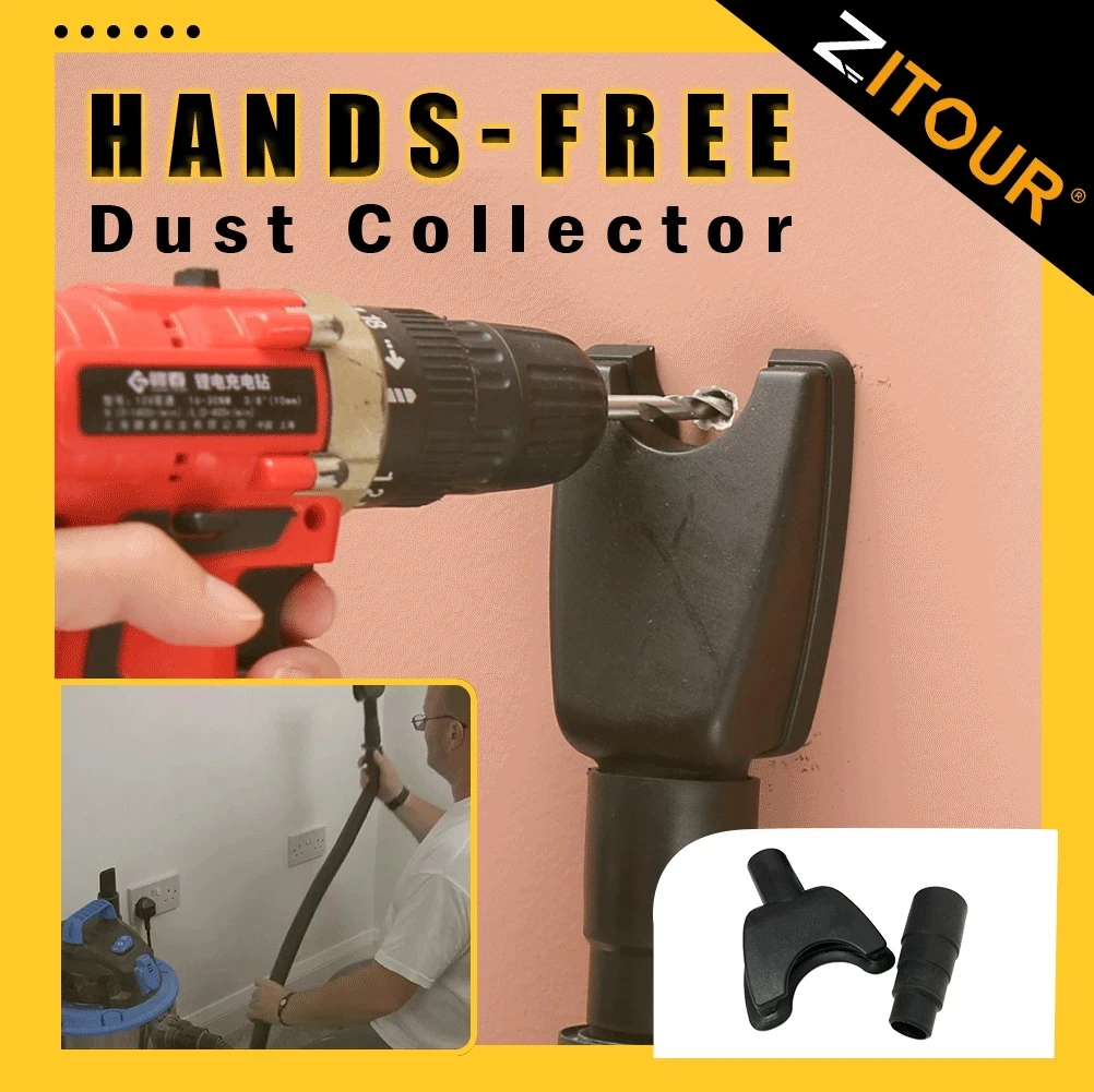 Zezzo® Hands-Free Dust Collector Suction Electric Drill Dust Collector Universal Dustproof Device Works With All Drill Types