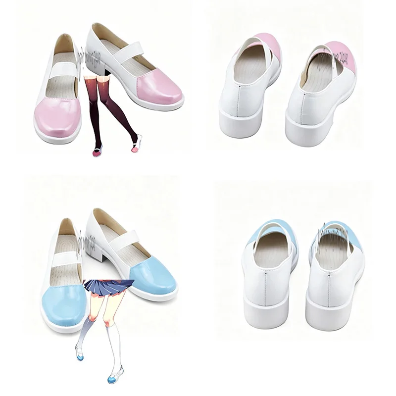 2 Styles Sayori Natsuki Yuri Anime Cosplay Shoes School Uniform Halloween Carnival Costume Footwear Props
