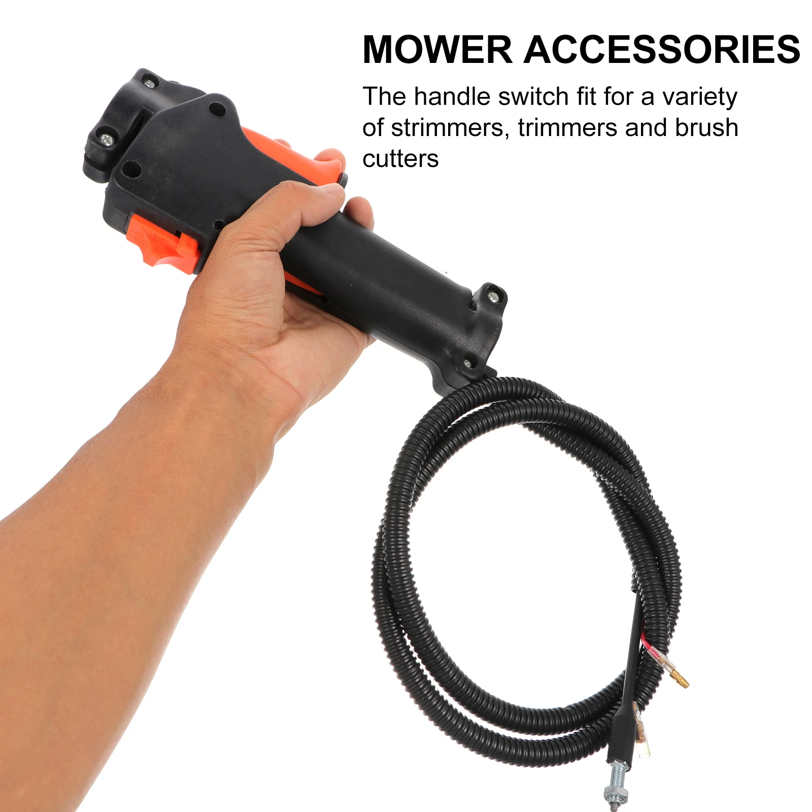 

Replacement Lawn Mower Throttle Switch Handle Trigger Strimmer Parts Black Plastic