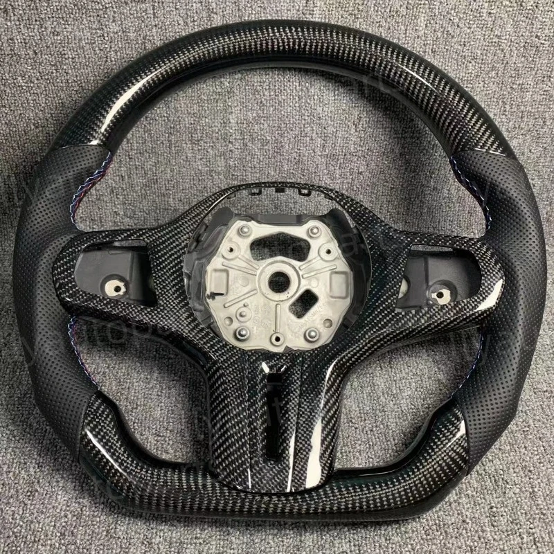 

Heated Black Leather Carbon Fiber Sport Car Steering Wheel for BMW G01 G02 G20 G30 G80 G82 X3M X5M G15 W/Carbon Button Frame