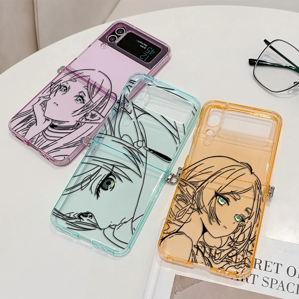Funda de teléfono Frieren de cómics de Anime japonés para Motorola Moto Razr 40 50 60 Ultra 5G, funda de TPU suave plegable semitransparente