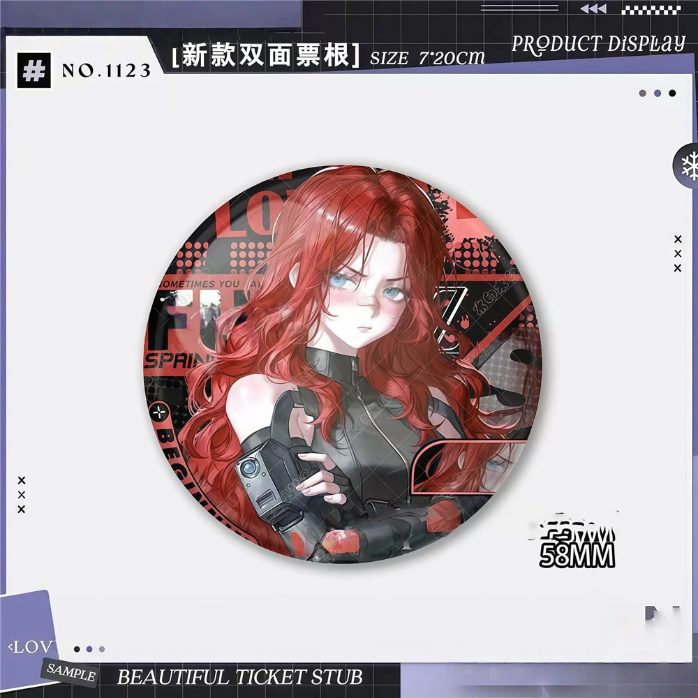 58mm Game Delta Force Claire Ann Byers Mai‌ Hackclaw Cosplay COSTUME Badge Pin SPTE Tinplate Brooch Porp