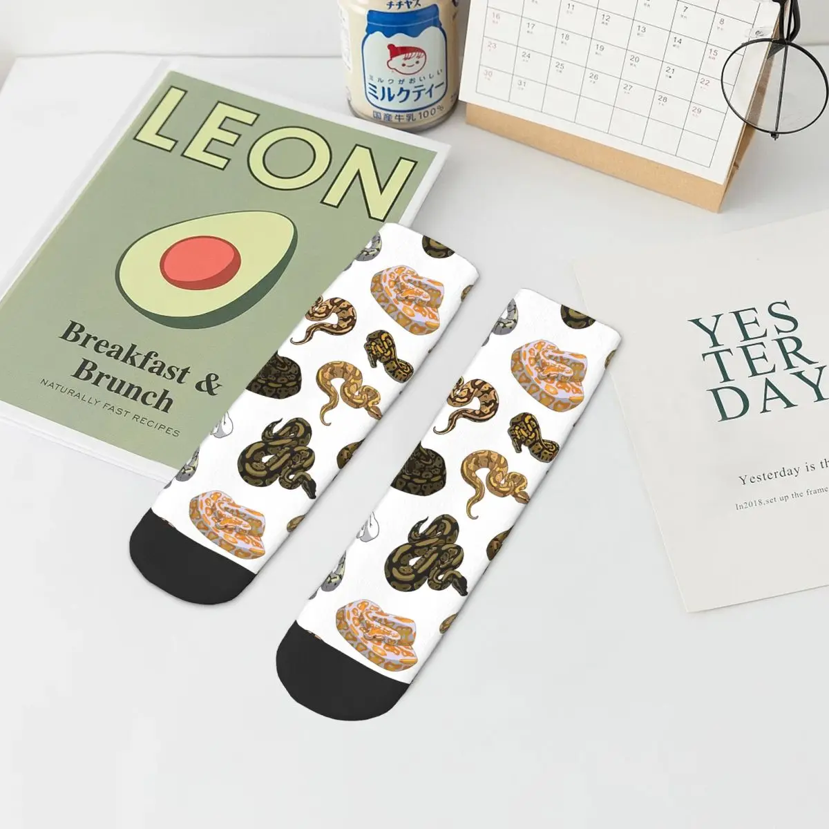 جوارب على شكل ثعبان من Ball Python Morph جوارب هاراجوكو فائقة النعومة لجميع المواسم إكسسوارات جوارب لعيد الميلاد للرجال والنساء