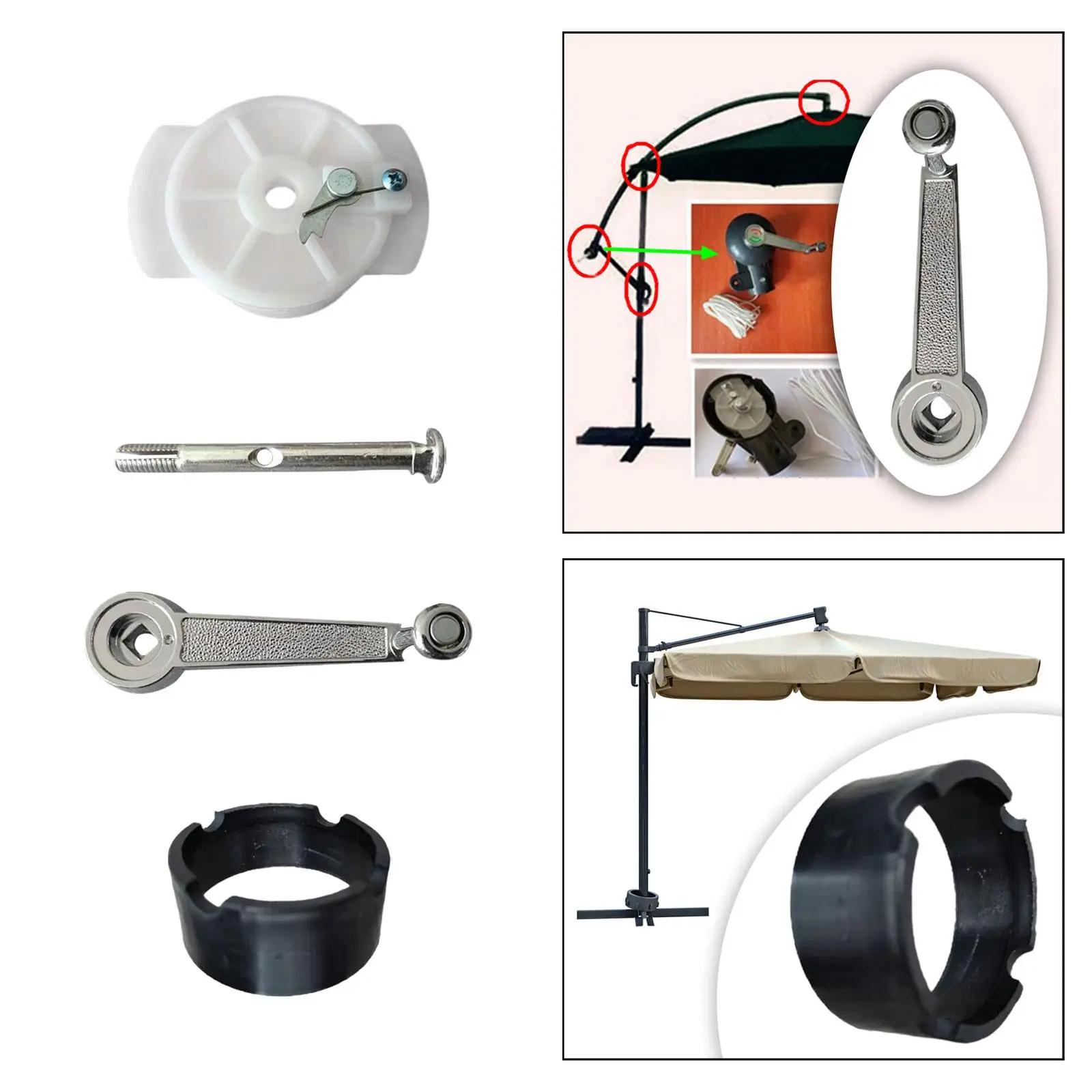 Replacement Part Umbrella Clamp Mount Heavy Duty Stand Base Patented Steel And Pp Design Suitable for Outdoor Balcony Courtyard