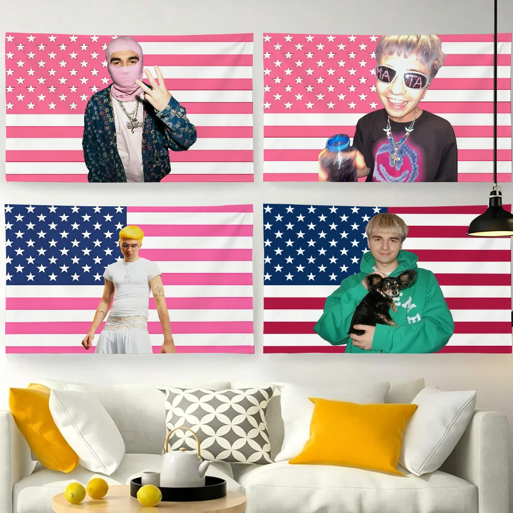 Rapper Michal Matczak Mata USA flag For Garden Party Living Room Home Wall Decor Banner Bedroom Outdoor Tapestry