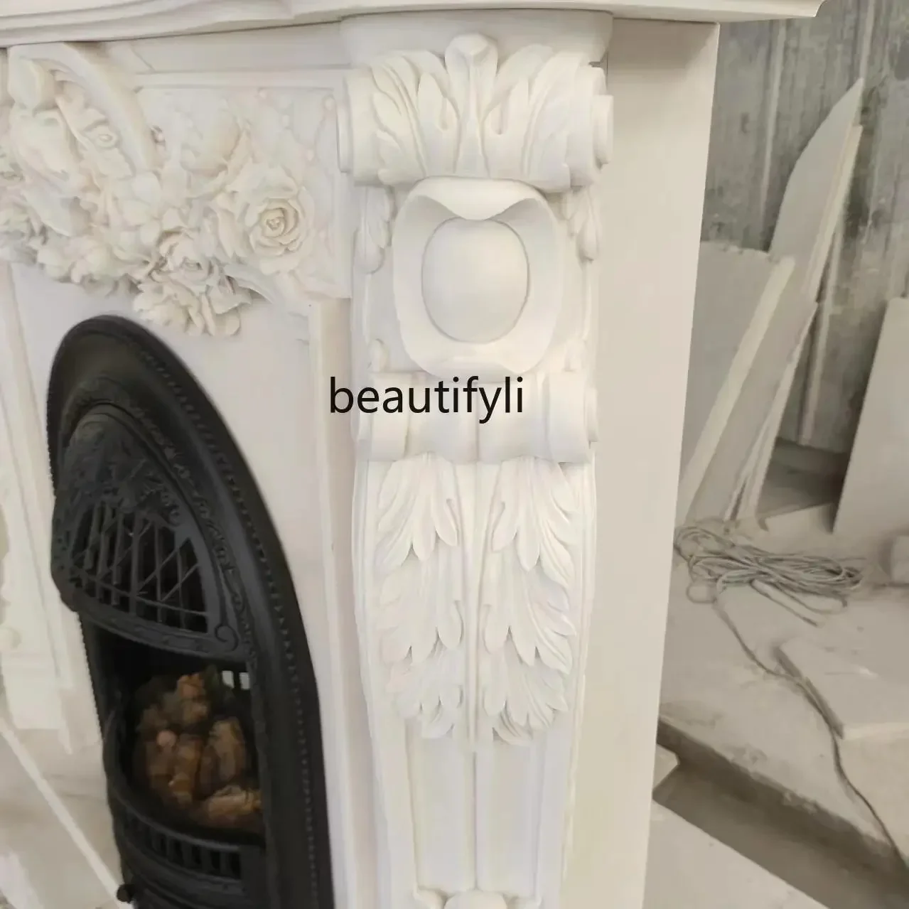 GG Natural stone marble mantel decoration interior marble custom sculpture background