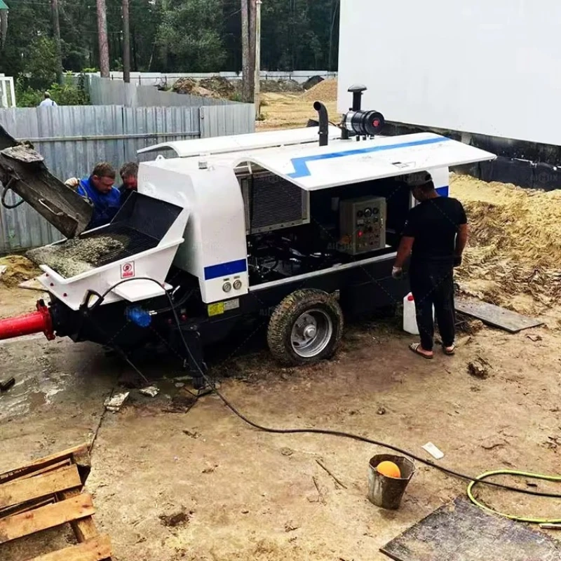 Customized Robust Diesel Concrete Pump Trailer Pump For Mining Area Construction And Concrete Delivery