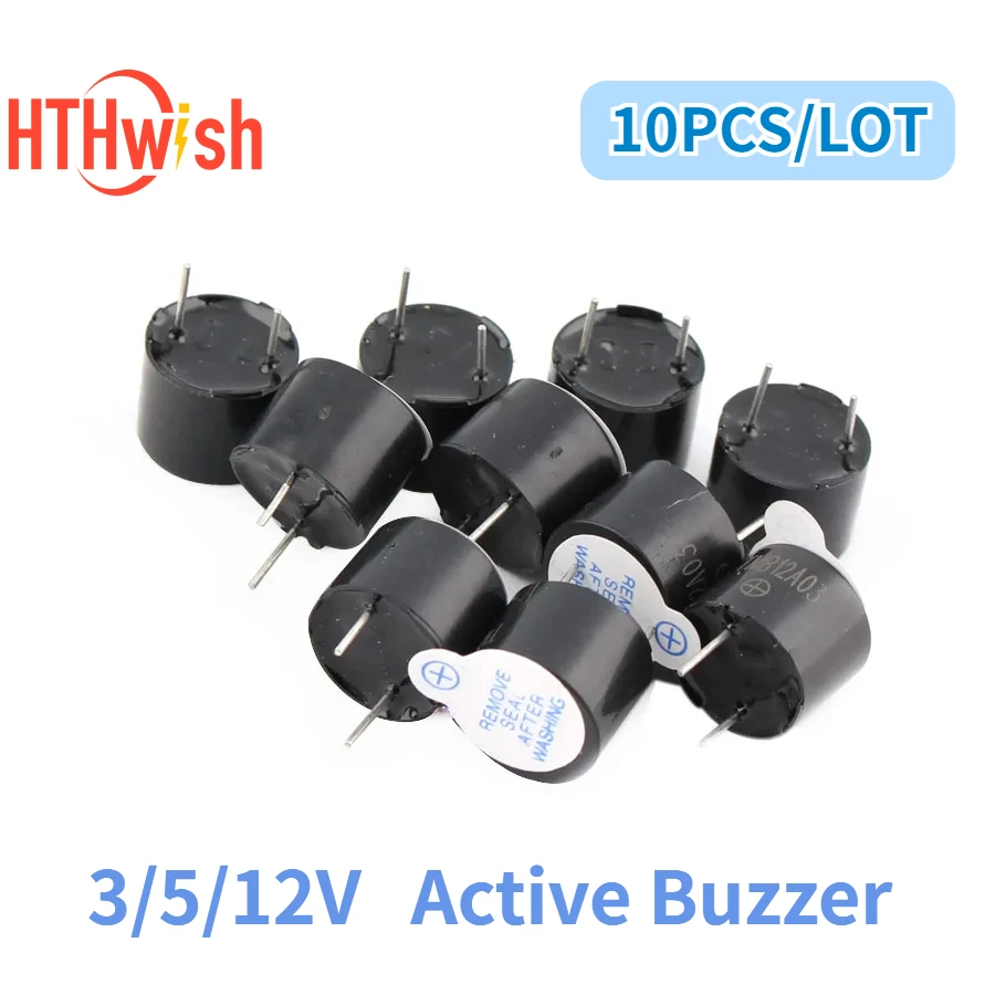 10PCS/LOT Active Buzzer 12mm Mini Magnetic Active Piezo Buzzers 3/5/12V for Arduino Electronic 12*9.5mm /9*5.5mm