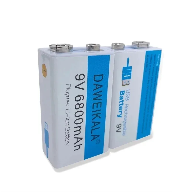 Nowa bateria litowo-jonowa 9V 6800mAh z możliwością ładowania przez Micro USB, bateria litowa 9V do multimetru, mikrofonu, zabawek, pilota. — zdjęcie 5