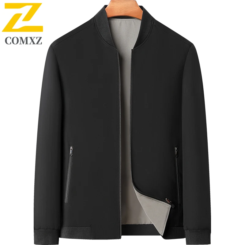 

2025 Men's Jacket Casual Versatile Plain Color Stand Collar Trendy Coat Lightweight Business Travel Outdoor Work Slim Fit Coats
