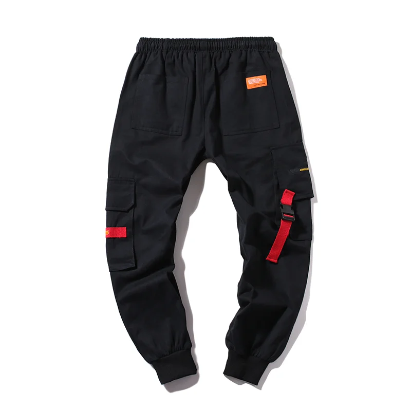 Mens Streetwear กางเกง Harajuku MODE Korea Hip Hop กระเป๋าหลากหลาย Jogger Sweatpants ผู้ชายยุทธวิธีกางเกง Pantalon Homme