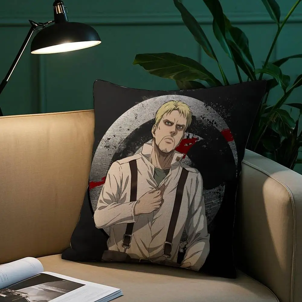 Anime R-Reiner BraunS Pillow Case Short Plush Print Cushion Cover Square Throw Pillow Covers Sofa Home Decor