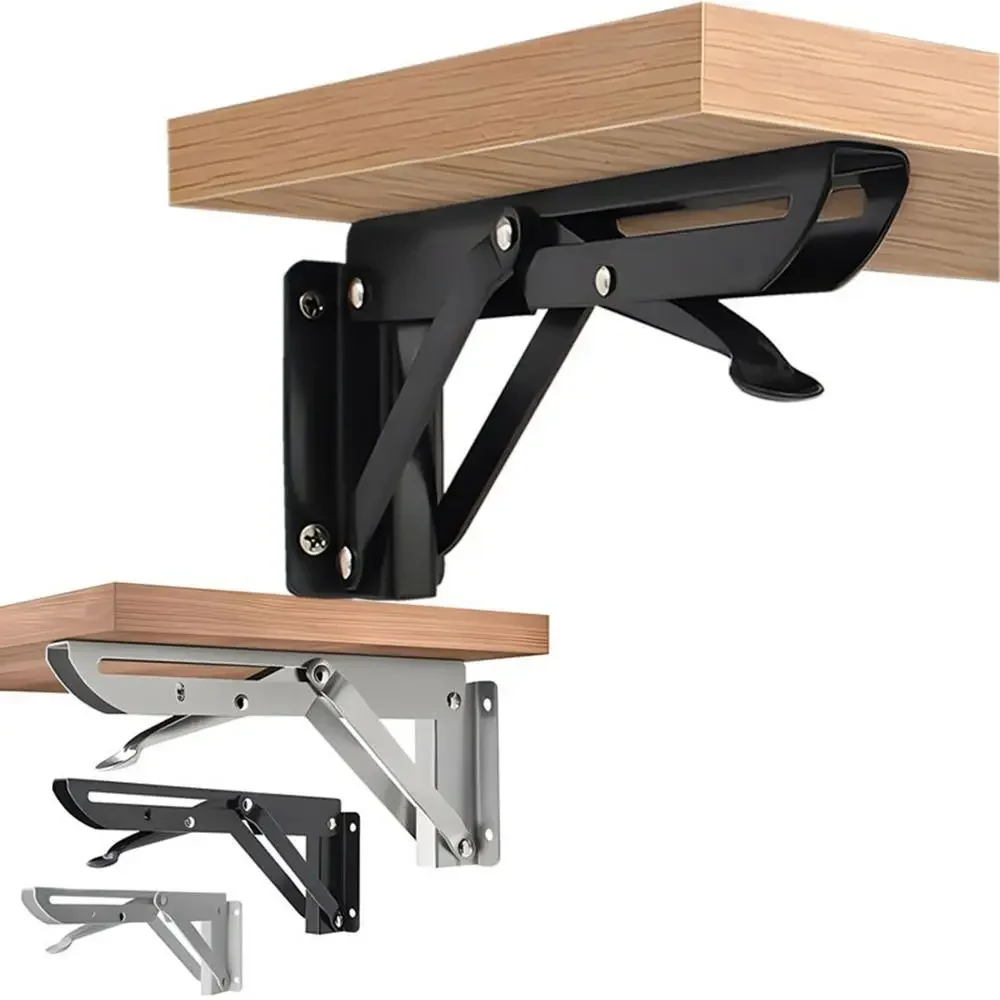 

Stainless steel Folding Shelf Bracket Space Saving Adjustable Wall Mounted Support Wall Mounted Hardware Wall Mount Shelf